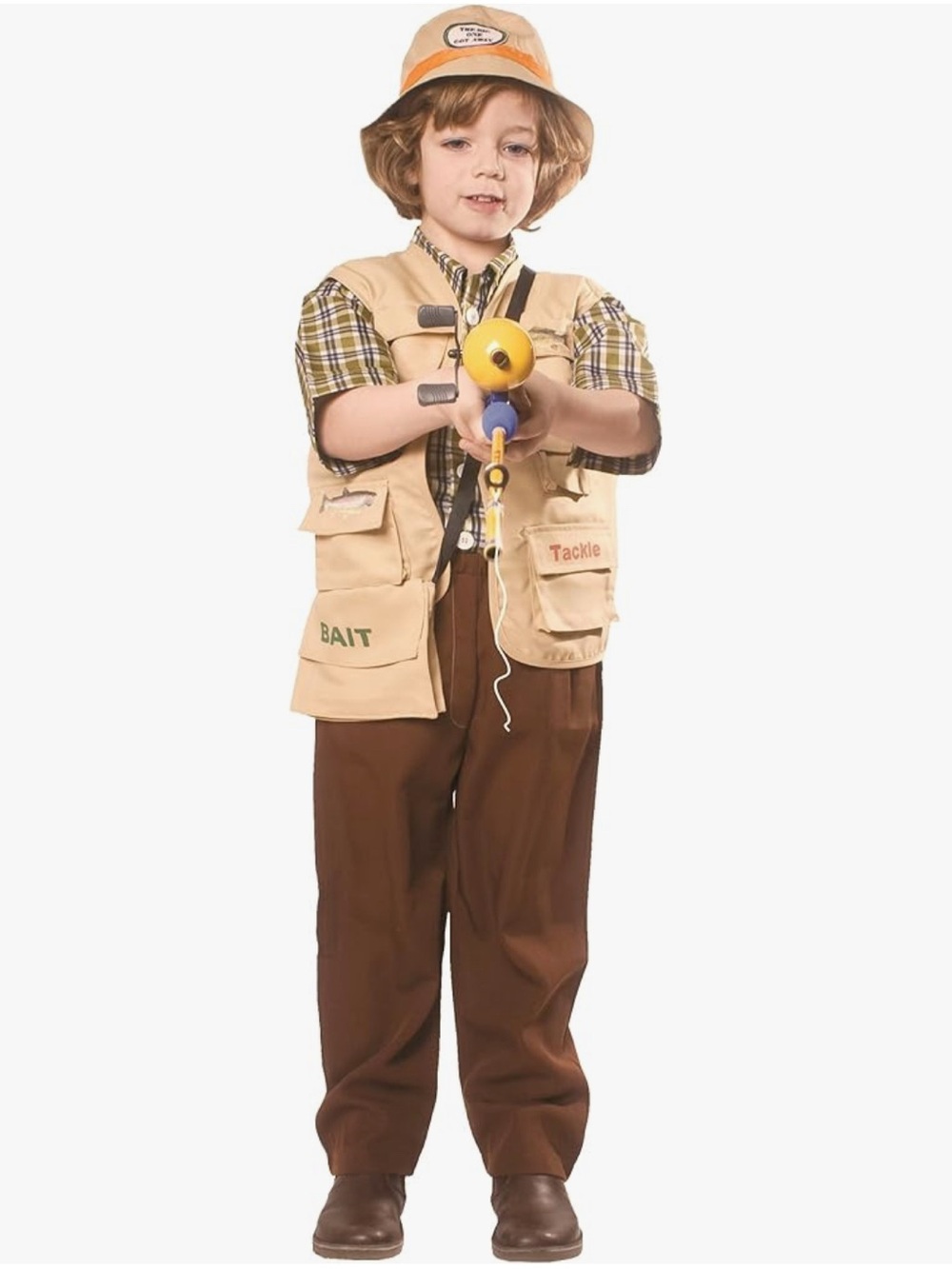 NEW Boys Kids Fishing Costume Set - Hat and Vest - Explorer Outfit for Children